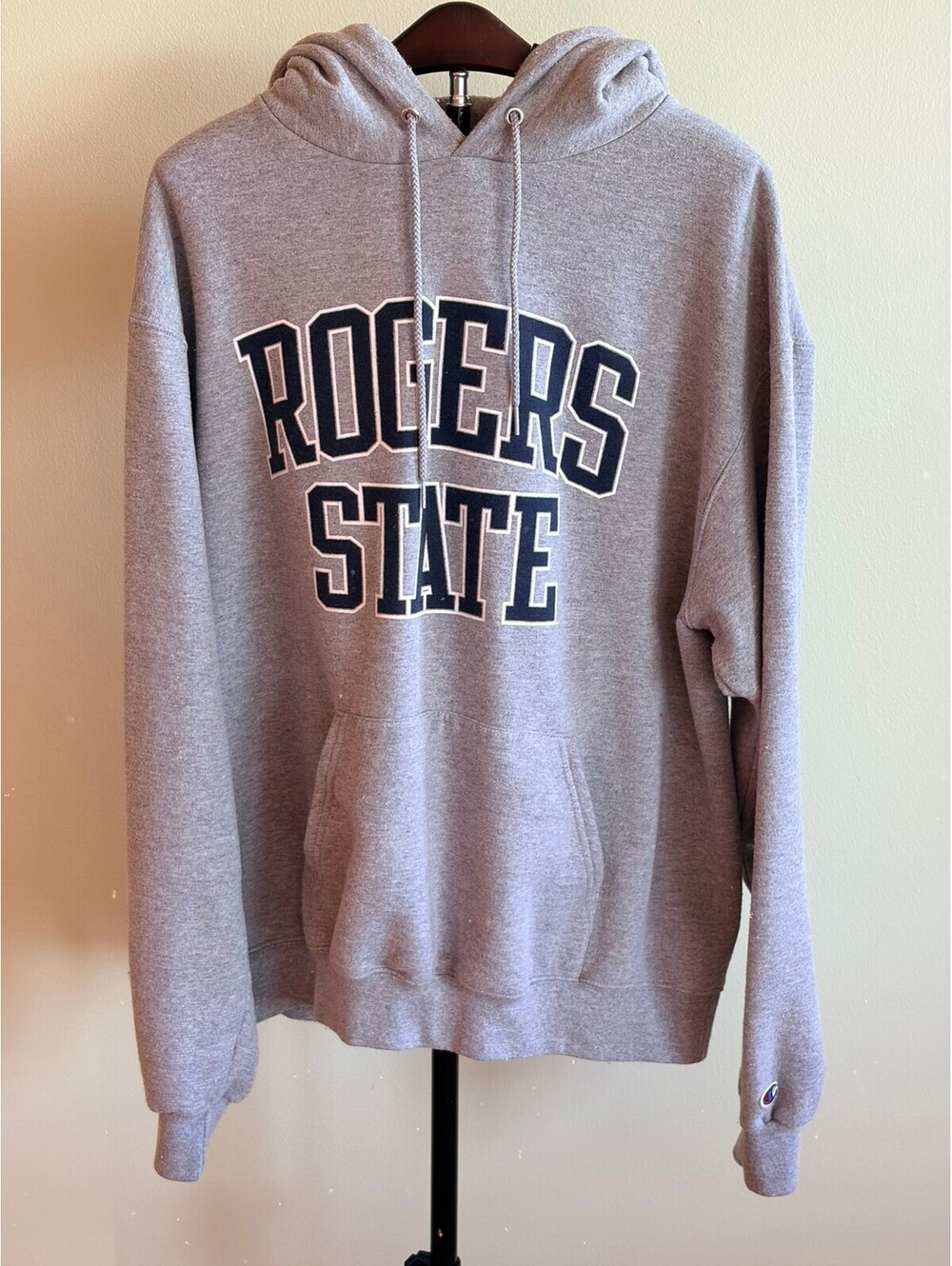 Champion Rogers State University Hoodie Men’s Large Gray College Spellout